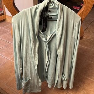 Two piece set jacket and top Talbots Long Sleeve  teal top  1XP NWT